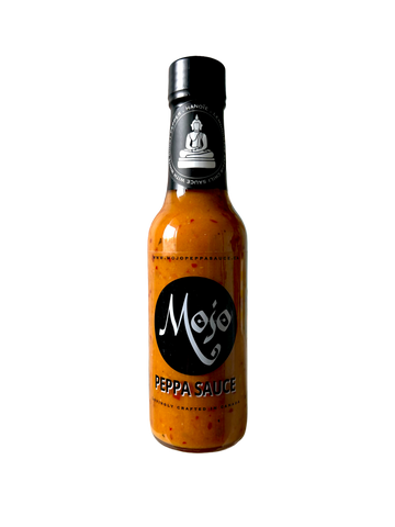 MOJO PEPPA SAUCE 'HANOÏE' VIETNAMESE INSPIRED LEMONGRASS KAFFIR LIME CHILI OIL INFUSED WHITE HABANERO PEPPER SAUCE 5. OZ BOTTLE