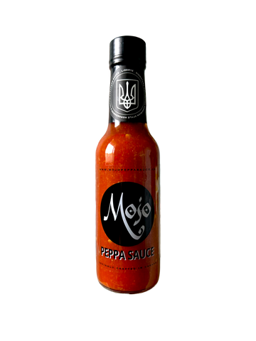 MOJO PEPPA SAUCE 'LIBERTÉ' UKRAINIAN STYLE HABANERO HOT SAUCE WITH HORSERADISH & TOMATO 5 OZ. BOTTLE