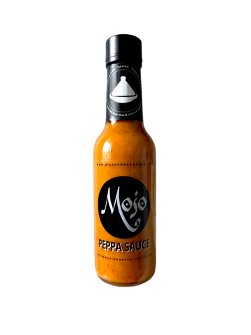 MOJO PEPPA SAUCE 'TAJINE' MOROCCAN INSPIRED HABANERO HOT SAUCE W/ PRESERVED LEMON & GREEN OLIVES 5 OZ. BOTTLE