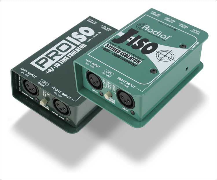 Radial J-ISO & Pro-ISO Stereo +4dB to -10dB converters