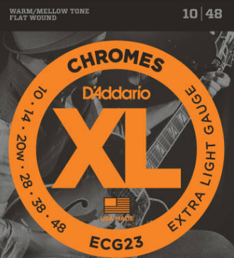 DADDARIO ECG23 CHROMES 10 48 FLATWOUND GUITAR STRINGS